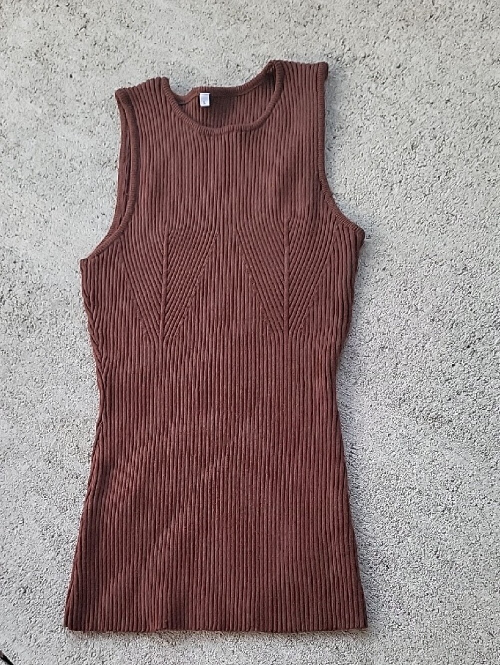 Source Unknown Ribbed Tank Top - Brown - Picture 2 of 7